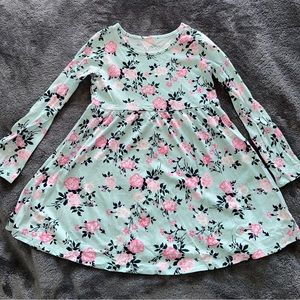 Toddler long sleeve blue floral dress